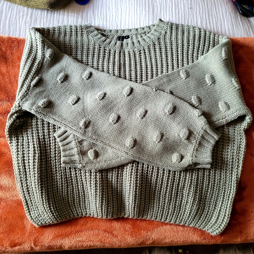 Sage green crop sweater